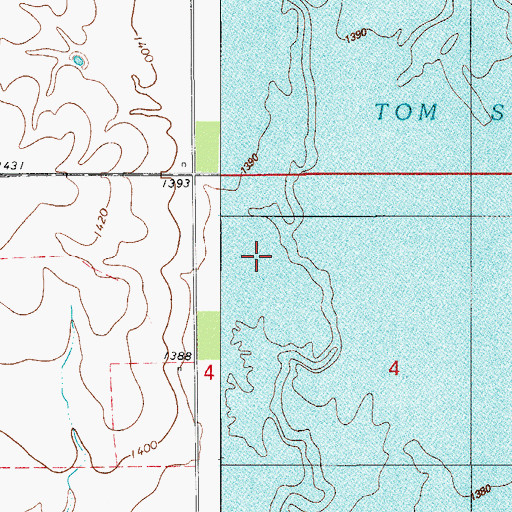Topographic Map of Tom Steed Reservoir, OK