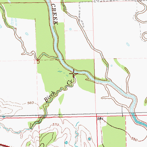Topographic Map of Birch Creek, OK