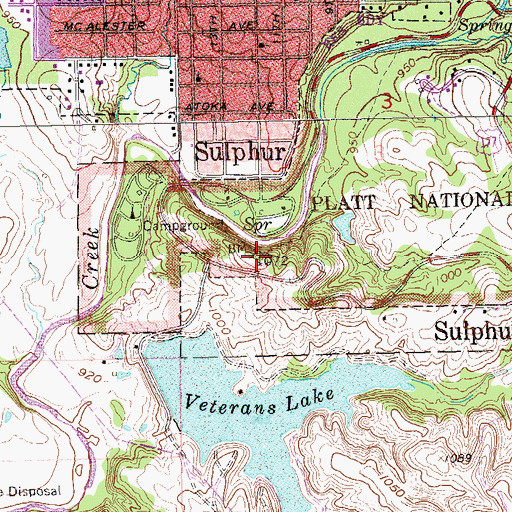 Topographic Map of Bromide Hill, OK