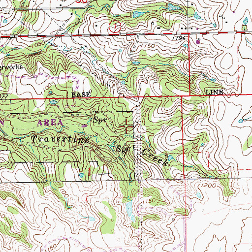 Topographic Map of Buffalo Spring, OK