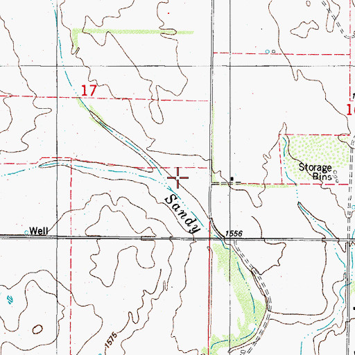 Topographic Map of East Fork Sandy Creek, OK