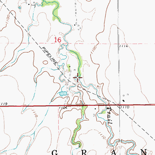 Topographic Map of Jech Creek, OK