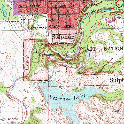 Topographic Map of Robbers Roost, OK
