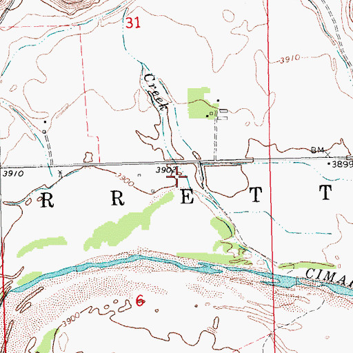Topographic Map of Ute Canyon, OK