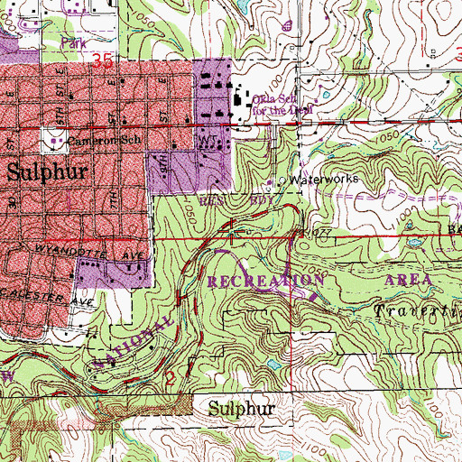 Topographic Map of Limestone Creek, OK