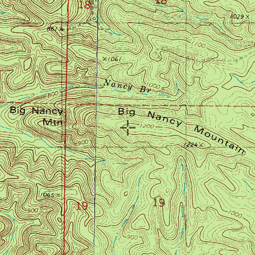 Topographic Map of Big Nancy Mountain, OK