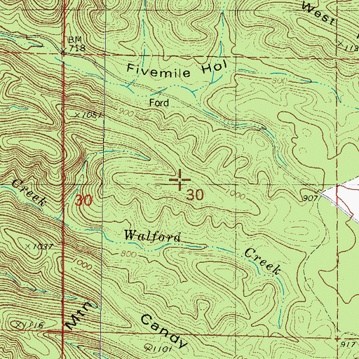 Topographic Map of Hochatown Mountain, OK