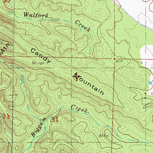 Topographic Map of Kennedy Mountain, OK