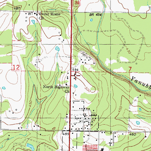 Topographic Map of Broken Bow Lookout Tower, OK