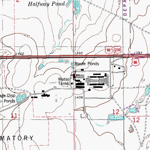Topographic Map of El Reno Federal Reformatory, OK