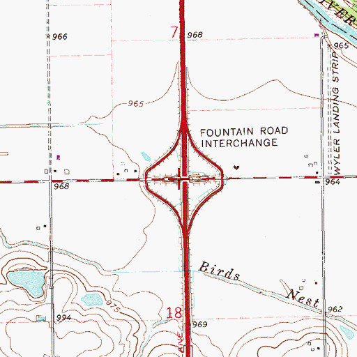 Topographic Map of Fountain Road Interchange, OK