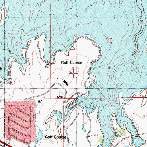 Topographic Map of Lake Hefner Golf Course, OK