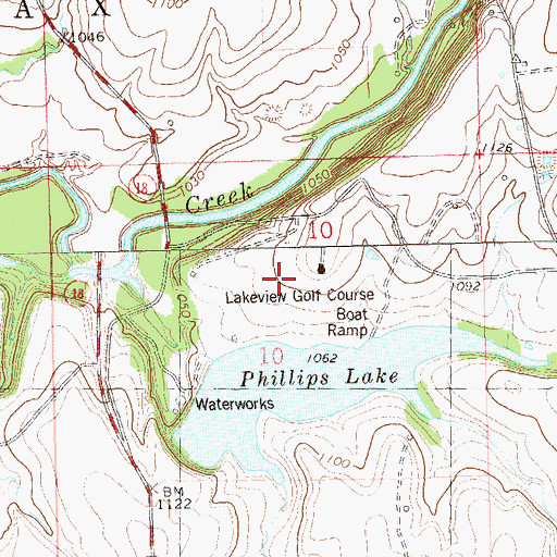Topographic Map of Lakeview Golf Course, OK