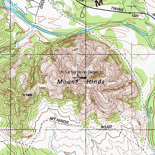 Topographic Map of Mount Hinds, OK
