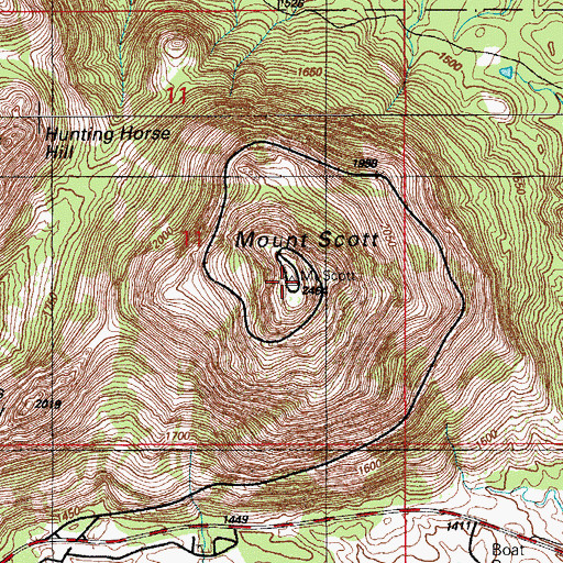 Topographic Map of Mount Scott, OK