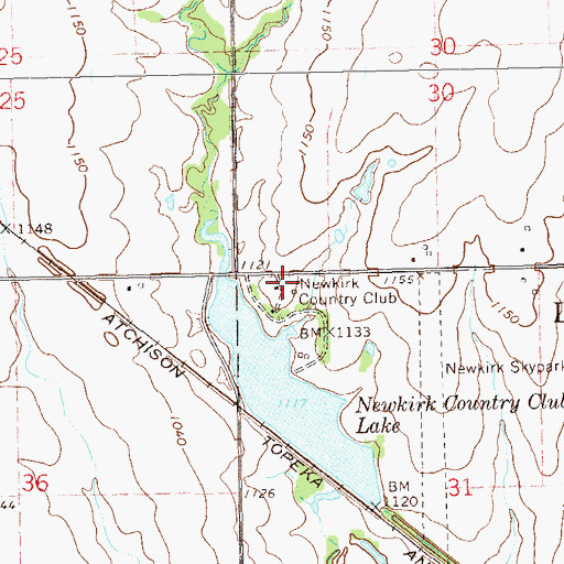 Topographic Map of Newkirk Country Club, OK