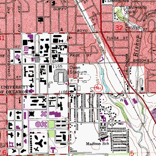 Topographic Map of Owen Field, OK
