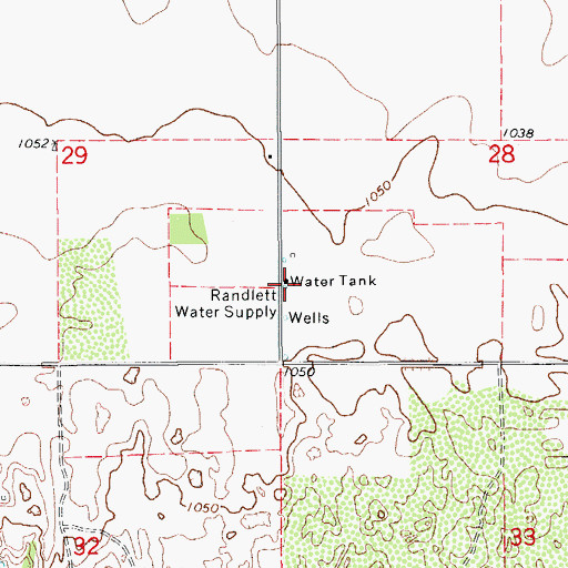 Topographic Map of Randlett Water Supply, OK