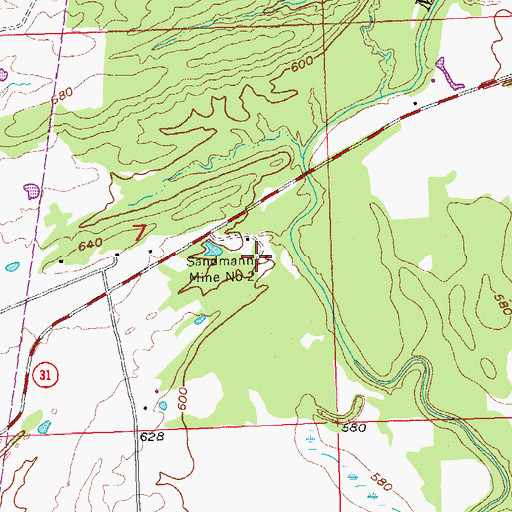 Topographic Map of Sandmann Mine Number 2, OK