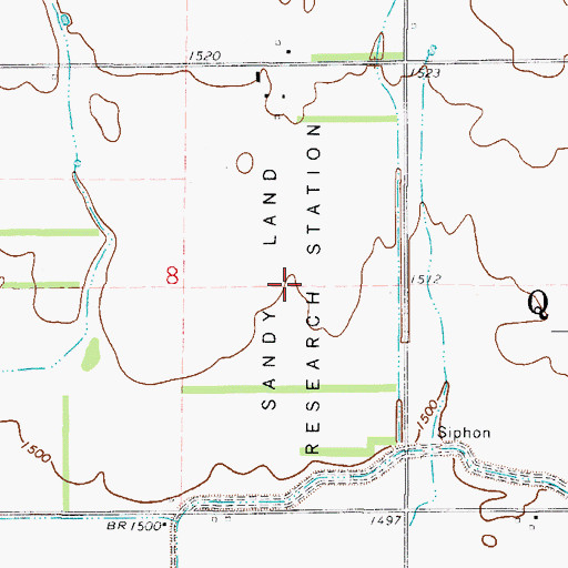 Topographic Map of Sandy Land Research Station, OK