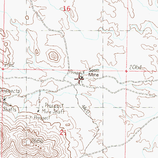 Topographic Map of Scott Mine, AZ