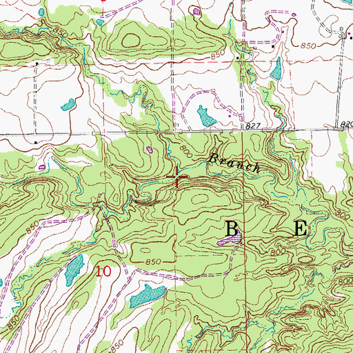 Topographic Map of Target Creek, OK