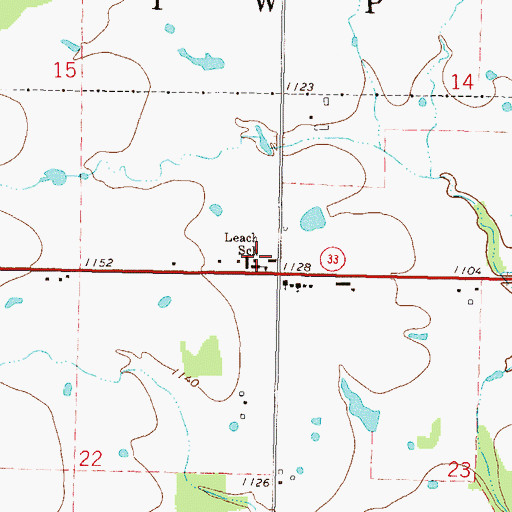 Topographic Map of Leach Elementary School, OK