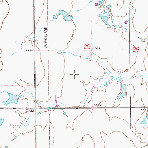 Topographic Map of J-B Airstrip (historical), OK