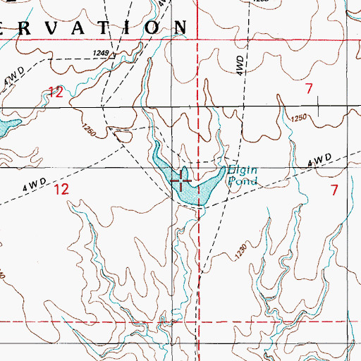Topographic Map of Elgin Pond, OK