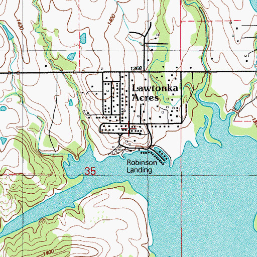 Topographic Map of Lawtonka Acres, OK