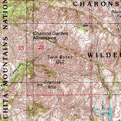 Topographic Map of Twin Rocks Mountain, OK