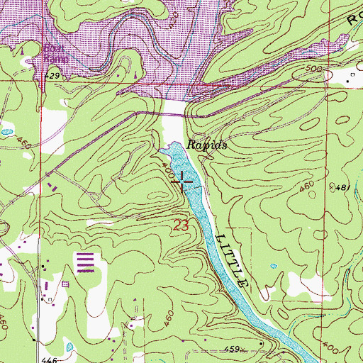 Topographic Map of Pine Creek Lake, OK