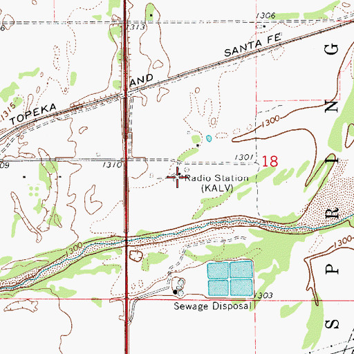 Topographic Map of KALV-AM (Alva), OK