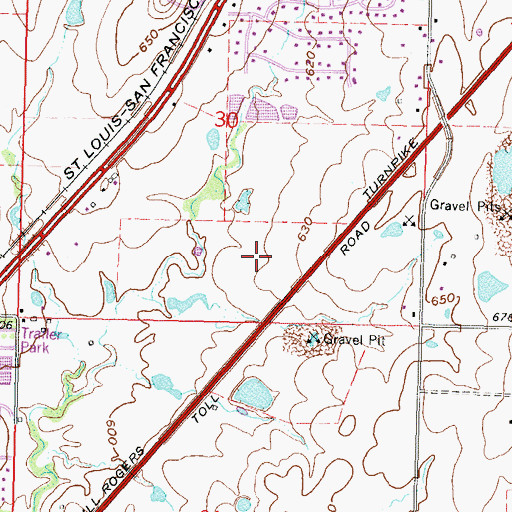 Topographic Map of KTRT-AM (Claremore), OK