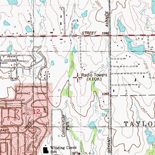 Topographic Map of KTOK-AM (Oklahoma City), OK