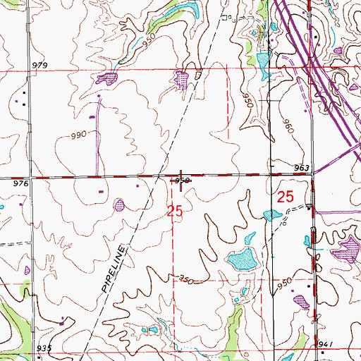 Topographic Map of KVLH-AM (Pauls Valley), OK