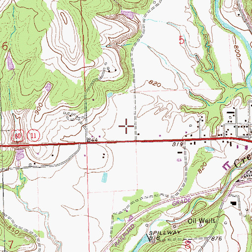 Topographic Map of KXVQ-AM (Pawhuska), OK