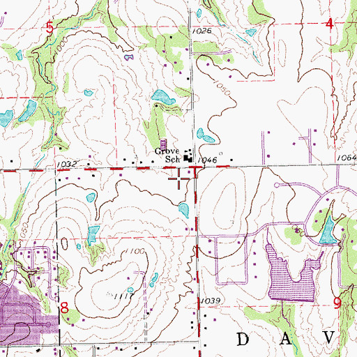 Topographic Map of KGFF-AM (Shawnee), OK