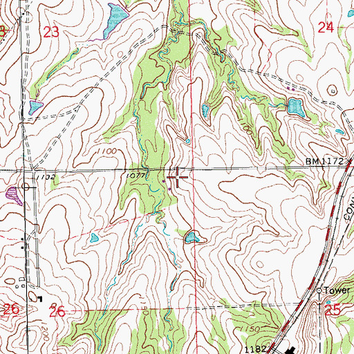 Topographic Map of KADA-FM (Ada), OK