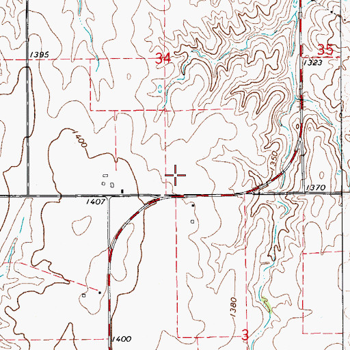 Topographic Map of KXLS-FM (Alva), OK