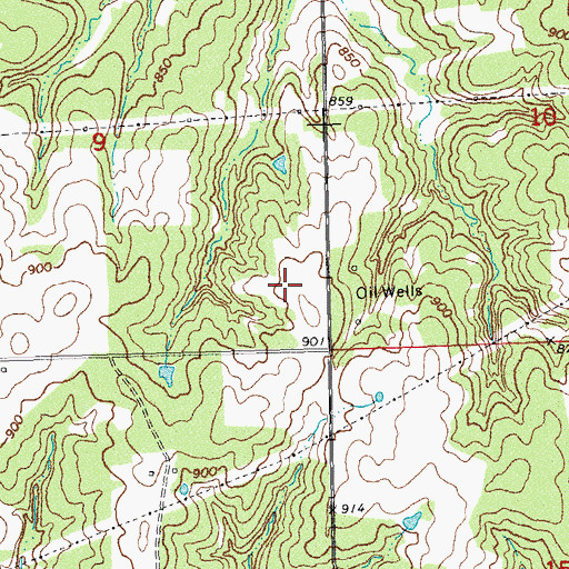 Topographic Map of KREK-FM (Bristow), OK