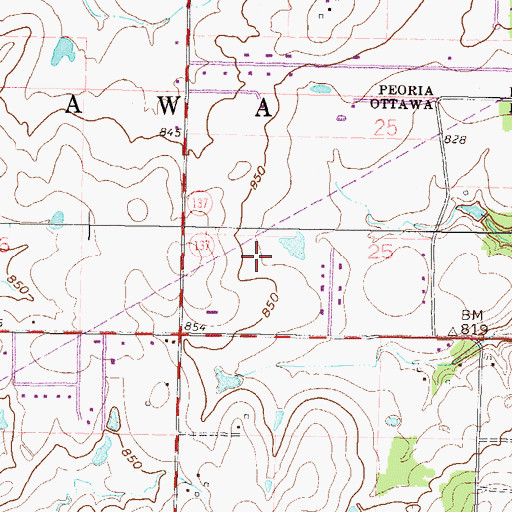 Topographic Map of KCCX-FM (Commerce), OK