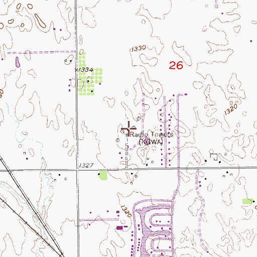 Topographic Map of KOFM-FM (Enid), OK
