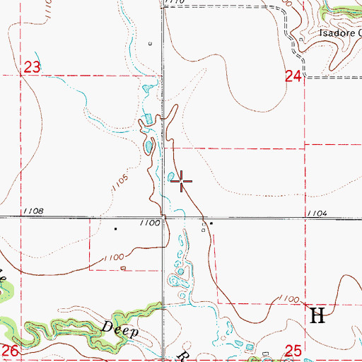 Topographic Map of KSYE-FM (Frederick), OK