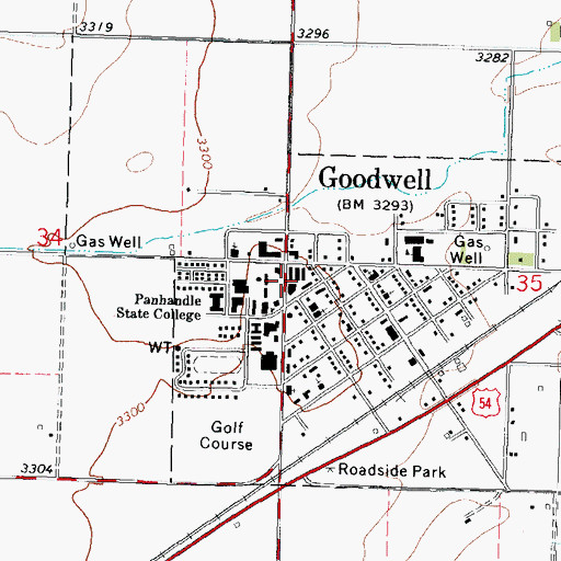 Topographic Map of KPSU-FM (Goodwell), OK