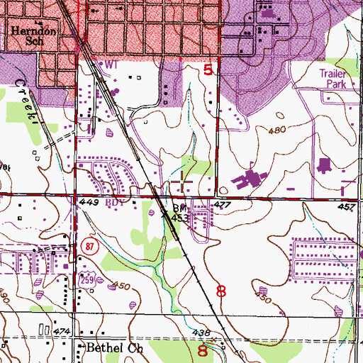 Topographic Map of KBEL-FM (Idabel), OK