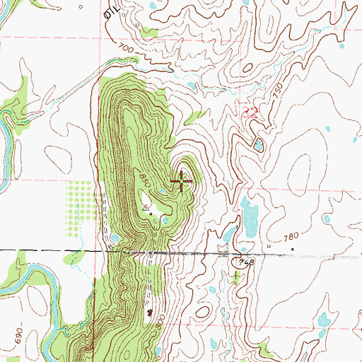 Topographic Map of KGND-FM (Ketchum), OK