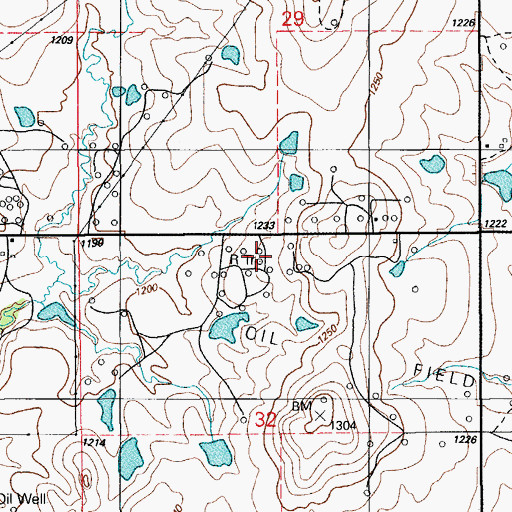 Topographic Map of KVRW-FM (Lawton), OK
