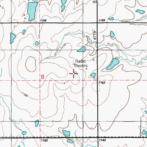 Topographic Map of KQLI-FM (Lawton), OK