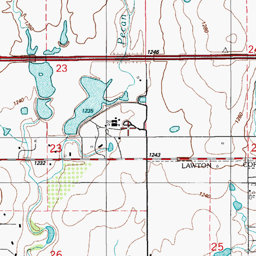 Topographic Map of KVRS-FM (Lawton), OK